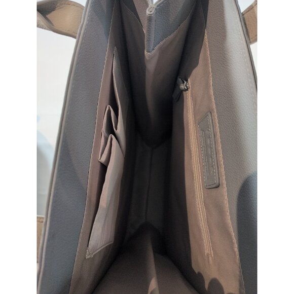 Tesla Corsicana Tote Leather Purse Bag NEW NWT Beige Grey Handbag Satchel $500 - Picture 8 of 16